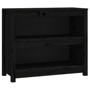 vidaXL Bibliotecă, negru, 80x35x68 cm, lemn masiv de pin