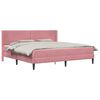 vidaXL Cadru de pat cu saltea cu headboard Roz 200 x 200 cm Catifea