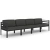 vidaXL Set mobilier de grădină cu perne, 4 piese, antracit, aluminiu