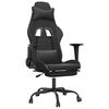 vidaXL Scaun de gaming cu masaj/suport picioare, negru, piele eco