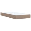 vidaXL Pat box spring cu saltea, cappuccino, 90x190 cm piele ecologică