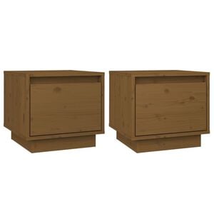 vidaXL Noptiere, 2 buc., maro miere, 35x34x32 cm, lemn masiv de pin