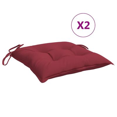 vidaXL Perne de scaun, 2 buc., roșu vin, 40x40x7 cm, textil oxford