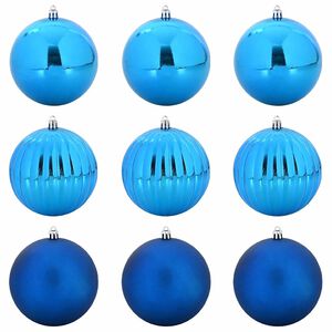 vidaXL Set De Globuri De Crăciun XL 9 buc. albastru &Oslash; 15 cm Plastic