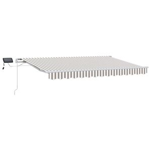 vidaXL Copertină retractabilă Gri deschis și alb. 600 &times; 350 cm