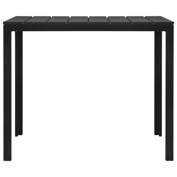vidaXL Măsuță de cafea, negru, 78x78x74 cm, HDPE, aspect lemn