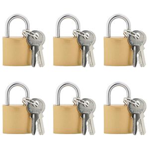 vidaXL U Lock cu Chei 6 buc. Alamă Fier