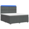 vidaXL Pat cu arcuri LED și saltea Gri &icirc;nchis 140 x 190 cm Țesătură