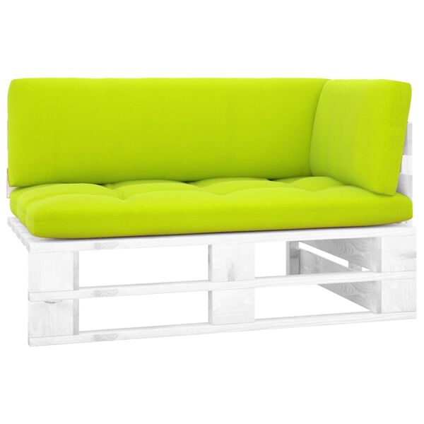 vidaXL Canapea colțar de grădină din paleți, alb, lemn de pin tratat