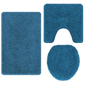 vidaXL Set de mochete anti-derapante pentru baie 3 buc. albastru PP
