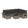 vidaXL Set canapele de grădină cu perne, 8 piese, gri, poliratan