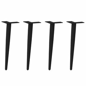 vidaXL Picioare pentru măsuță de cafea, formă conică, 4 buc., negru, 30-31 cm, oțel