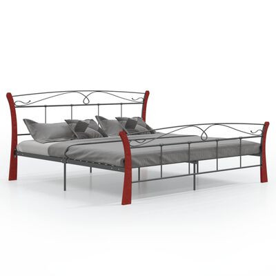 vidaXL Cadru de pat, negru, 200x200 cm, metal