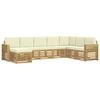 vidaXL Set de canapele de exterior 8 pcs Alb și crem