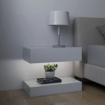 vidaXL Comode TV cu lumini LED, 2 buc., alb, 60x35 cm