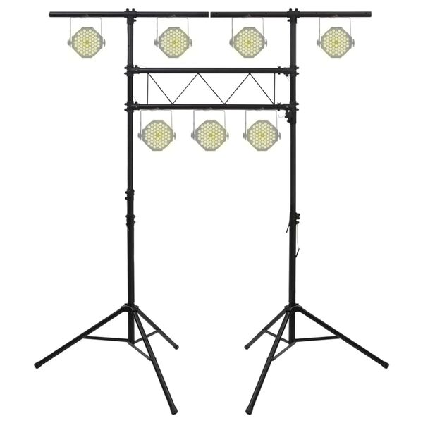 vidaXL Suport de reflector, negru, 238x115x(180-300) cm, oțel