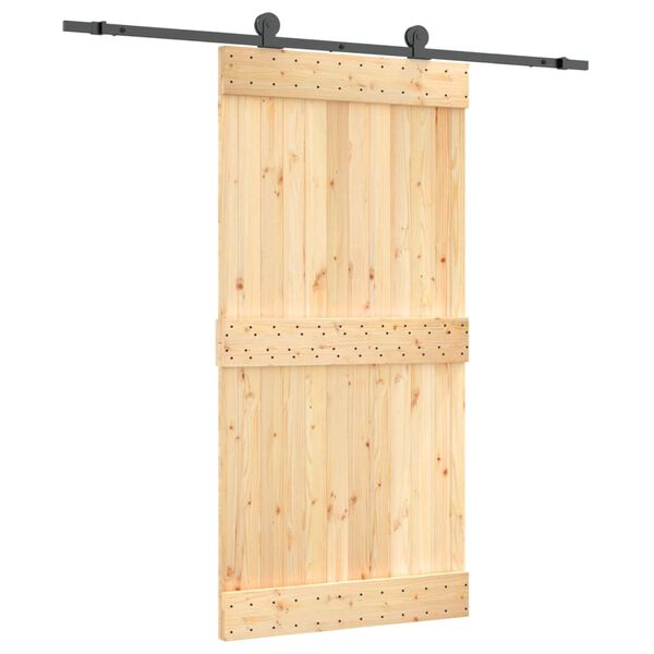 vidaXL Ușă glisantă cu set feronerie, 100x210 cm, lemn masiv de pin