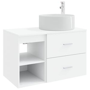 vidaXL Set de mobilier pentru baie 2 pcs Alb Lemn prelucrat