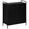 vidaXL Bufet Stejar Negru 97 x 33 x 81 cm Lemn prelucrat