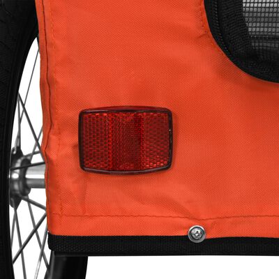 vidaXL Remorcă de bicicletă animale companie, portocaliu, oxford/fier