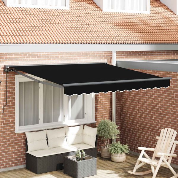 vidaXL Cortina Retractabilă Negru 300 x 250 cm Aluminiu și țesătură
