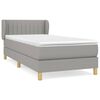vidaXL Pat box spring cu saltea, gri deschis, 90x190 cm, textil