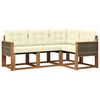 vidaXL Set de canapele de exterior cu pernă 4 pcs Natural și Crem
