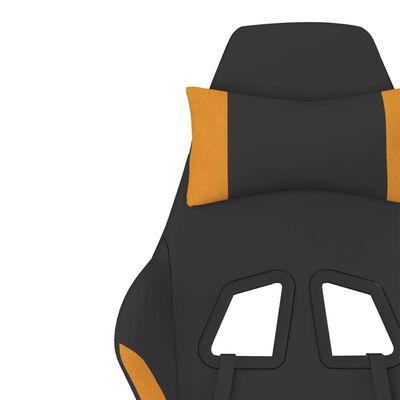 vidaXL Scaun de gaming cu masaj, negru și portocaliu, textil