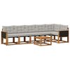 vidaXL Set de canapele de exterior 7 buc. Natural și gri deschis