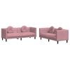 vidaXL Set canapea cu perne, 2 piese, roz, catifea