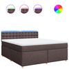 vidaXL Pat continental cu saltea maro &icirc;nchis 180x200cm material textil
