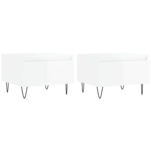 vidaXL Mese de cafea 2 buc. alb extralucios 50x46x35 cm lemn compozit