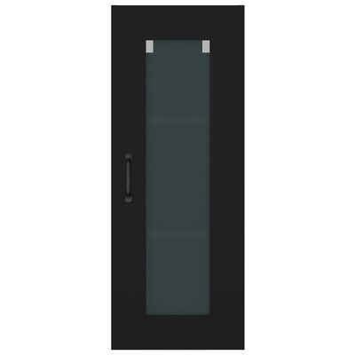 vidaXL Dulap de perete suspendat, negru, 34,5x34x90 cm