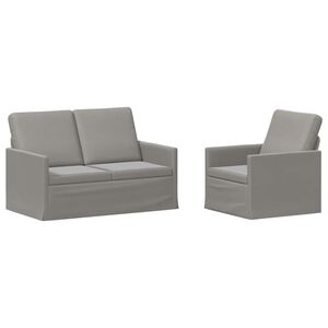 vidaXL Set de canapea 2 pcs Gri deschis Catifea