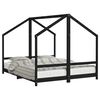 vidaXL Cadru de pat pentru copii negru 2x(80x200) cm lemn masiv de pin