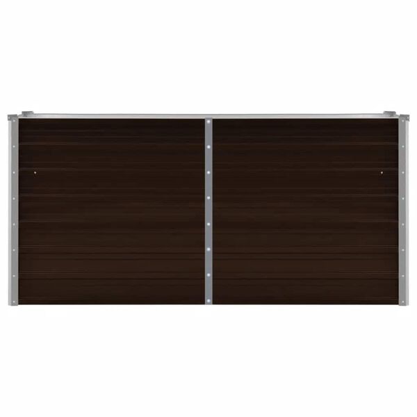 vidaXL Strat înălțat de grădină, maro, 160x40x77 cm, oțel galvanizat