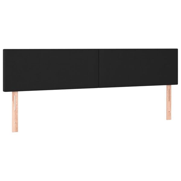 vidaXL Tăblii de pat, 2 buc, negru, 90x5x78/88 cm, piele ecologică