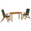vidaXL Set de dining pentru grădină, 3 piese natural
