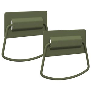 vidaXL M&acirc;nere pentru dulap 2 buc. Verde măsliniu 85 x 45 mm Metal