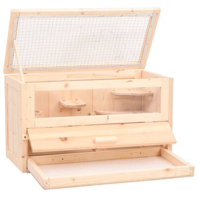 vidaXL Cușcă pentru hamsteri, 60x30x35 cm, lemn masiv de brad