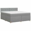 vidaXL Pat boxspring cu saltea Gri deschis 160 x 200 cm Țesătură