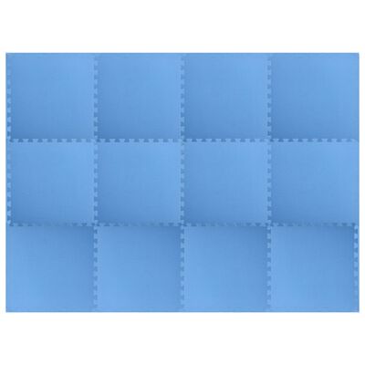vidaXL Saltele de exerciții, 12 buc., albastru, 4,32 m², spumă EVA