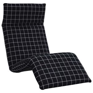 vidaXL Șezlong pliabil, model &icirc;n carouri negru, 175x54x8,5 cm