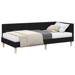 vidaXL Cadru de pat colțar cu saltea Altele 2 pcs Verde țesătură