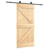 vidaXL Ușă glisantă Natural și Negru 95 x 210 cm Lemn de Pin Solid