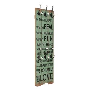 vidaXL Cuier de perete cu 6 c&acirc;rlige, 120x40 cm, HAPPY LOVE
