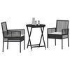 vidaXL Set Bistro de Grădină 3 pcs Negru Rattan poli