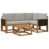 vidaXL Set de canapele de exterior 5 buc. Natural și gri deschis