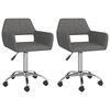 vidaXL Scaune de bucătărie pivotante, 2 buc., gri &icirc;nchis, textil