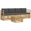 vidaXL Set de canapele de exterior 5 buc. Alb și antracit Poliester